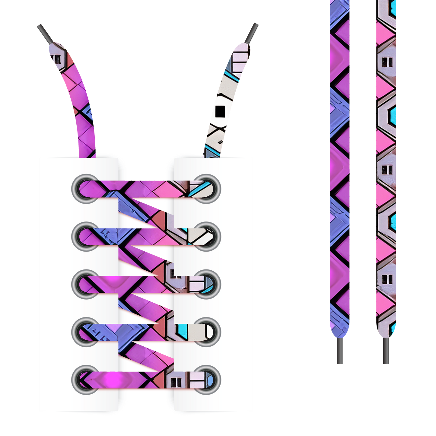 Hex Design Shoelaces (Twin Pack)