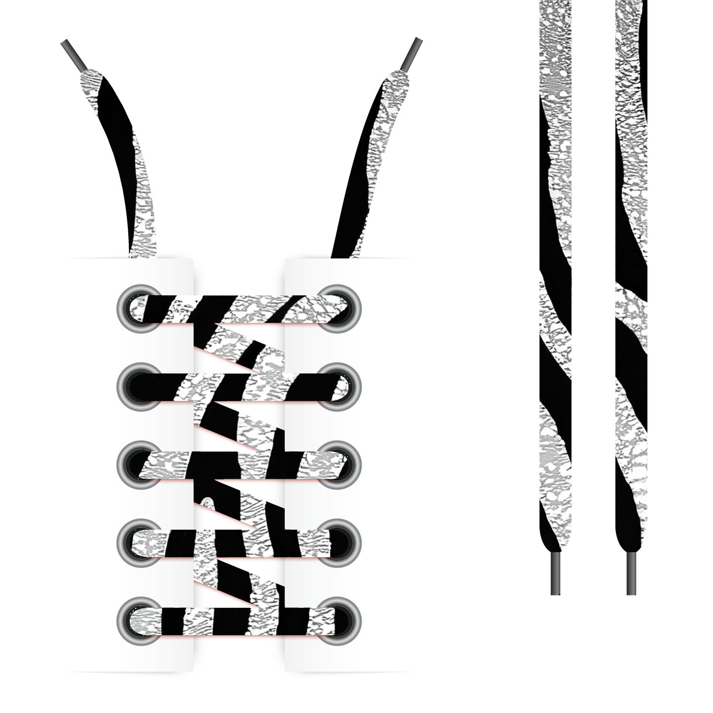 Zebra Print Shoelaces (Twin Pack)