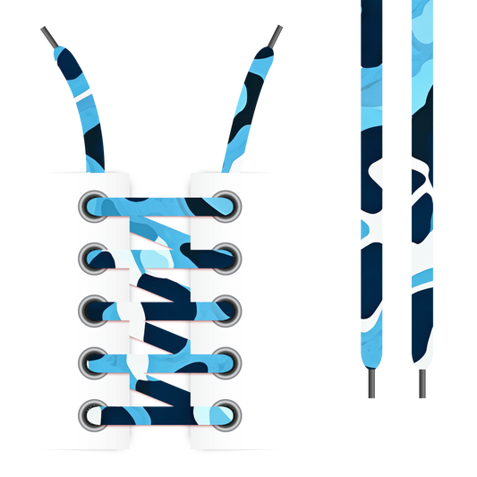 Blue Camo Shoelaces (Twin Pack)