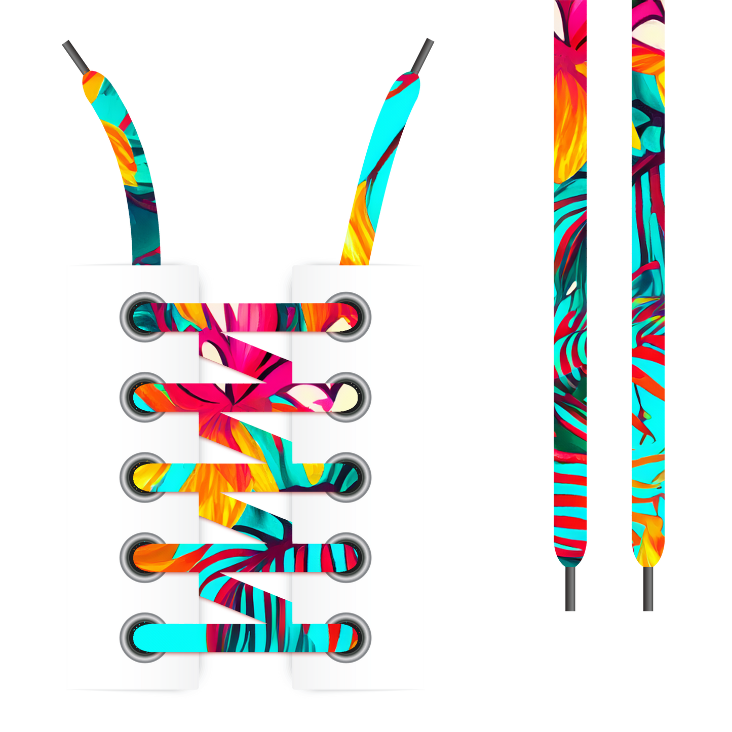 Tropical Floral Shoelaces (Twin Pack)